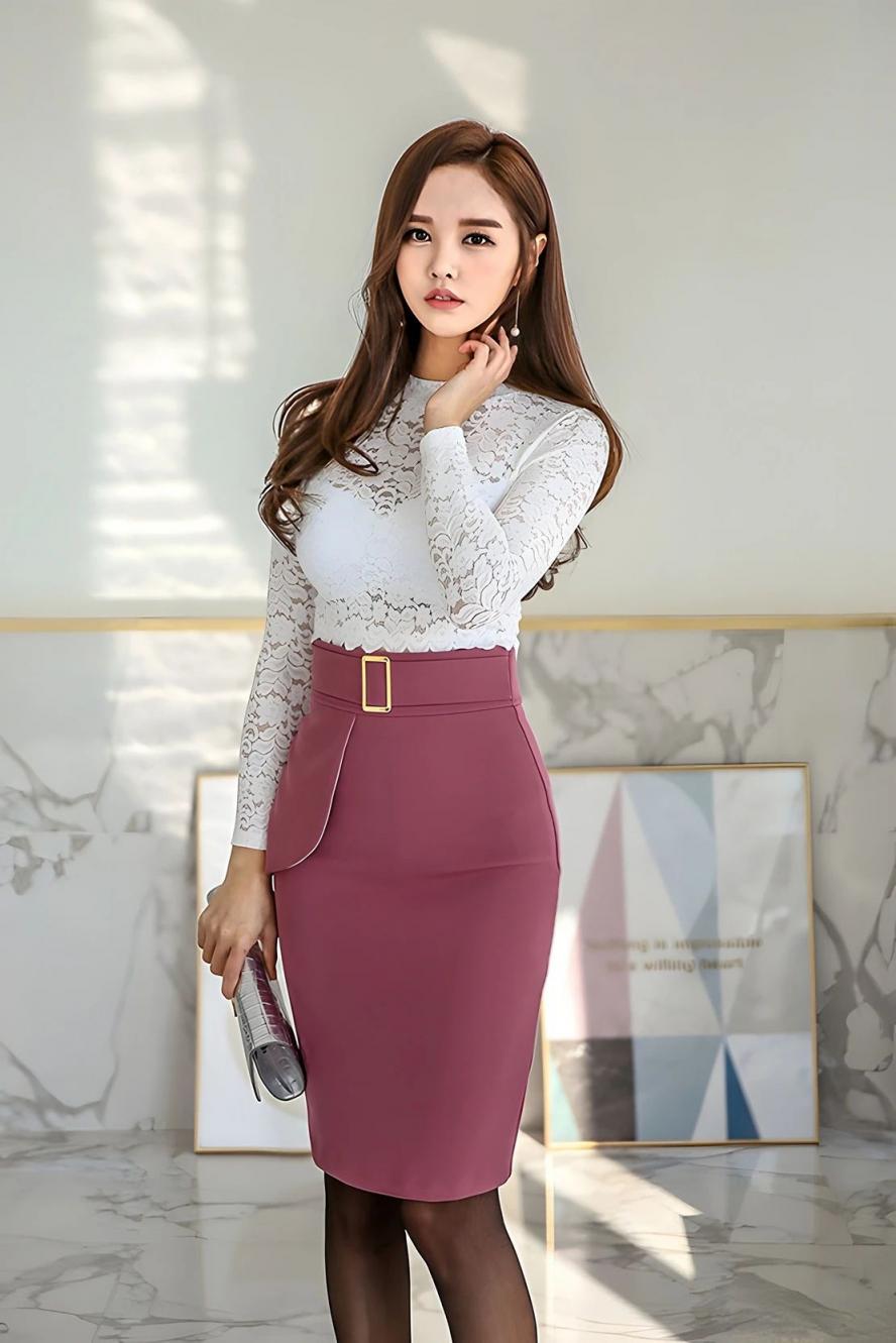 包臀裙，高跟肉丝大长腿