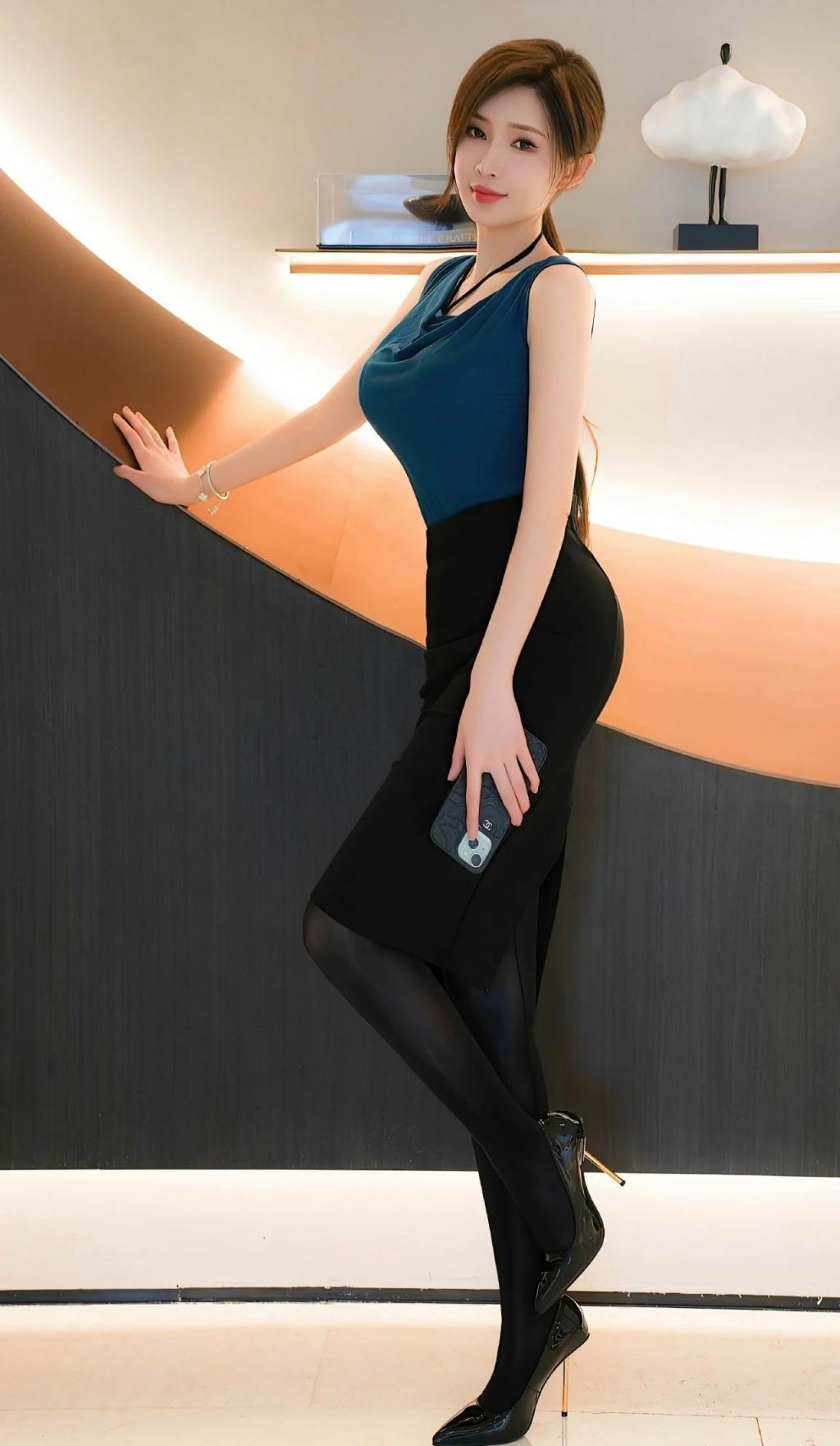 纤细长腿的时尚魅力