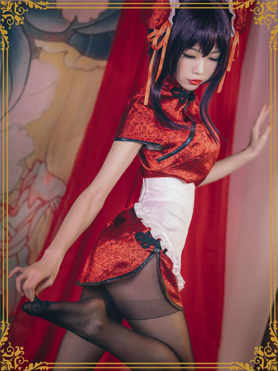 “霞之丘诗羽”，魅惑红旗袍